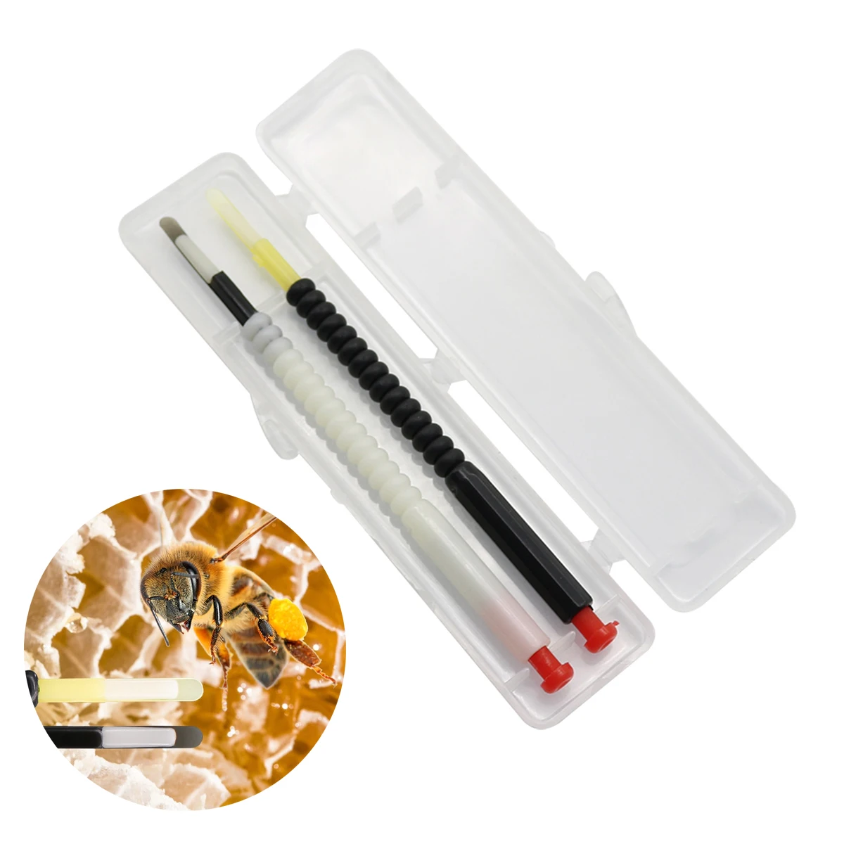 1 Set/2Pcs Beekeeping Insect Transfer Needles 11cm Anti-Bite Bee Larvae Pen Queen Bee Larvae Transfer Needles with Storage Box