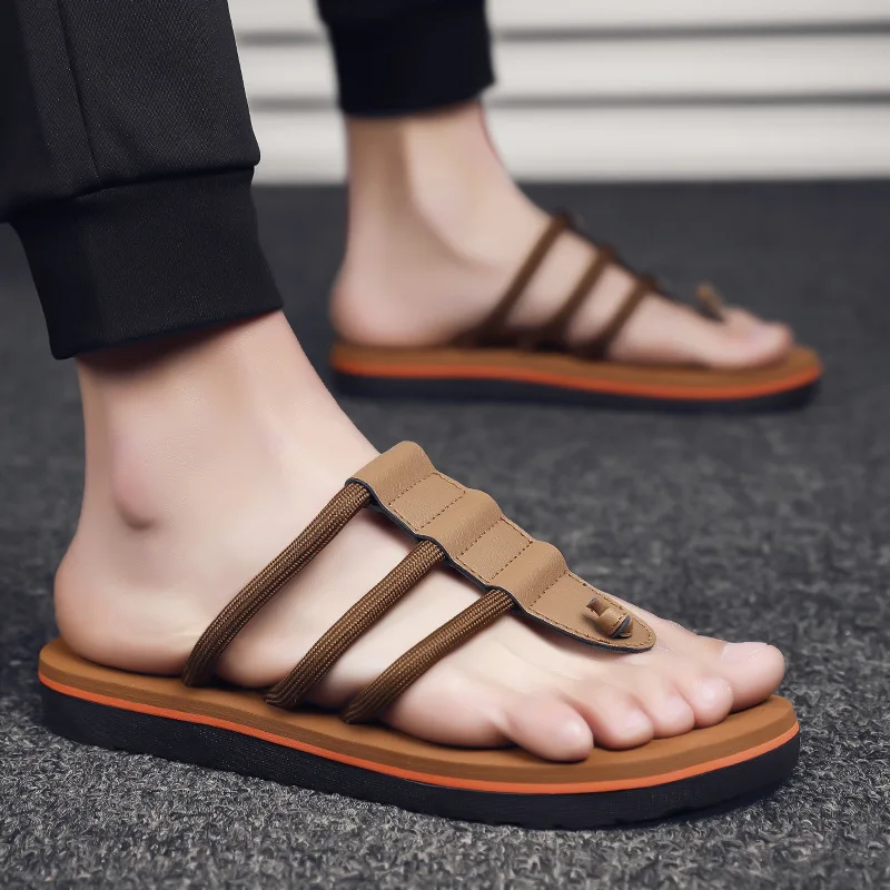 

New Summer Men Flip-Flops Slippers Fashion Beach Sandals Male Non-Slip Flat Shoes Casual Outdoor Street Slipper Hombre Zapatos