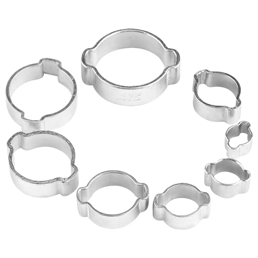 Zinc Plated Iron Galvanized Two Ear Hose Clamp 5‑23mm for Fule Petrol Pipe Tube Hose Clamp Clip Pipe Clip Tube