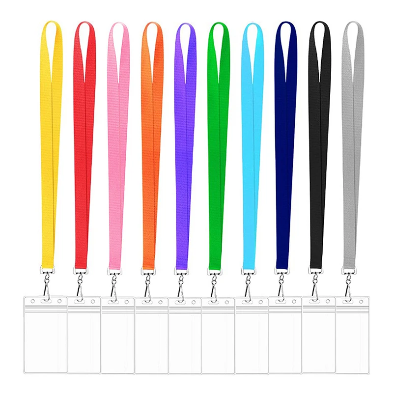 

Badge Case Certificate Lanyard Rope Office Supplies ID Card Holder With Lanyard Strap PVC Card Protector Colorful Waterproof