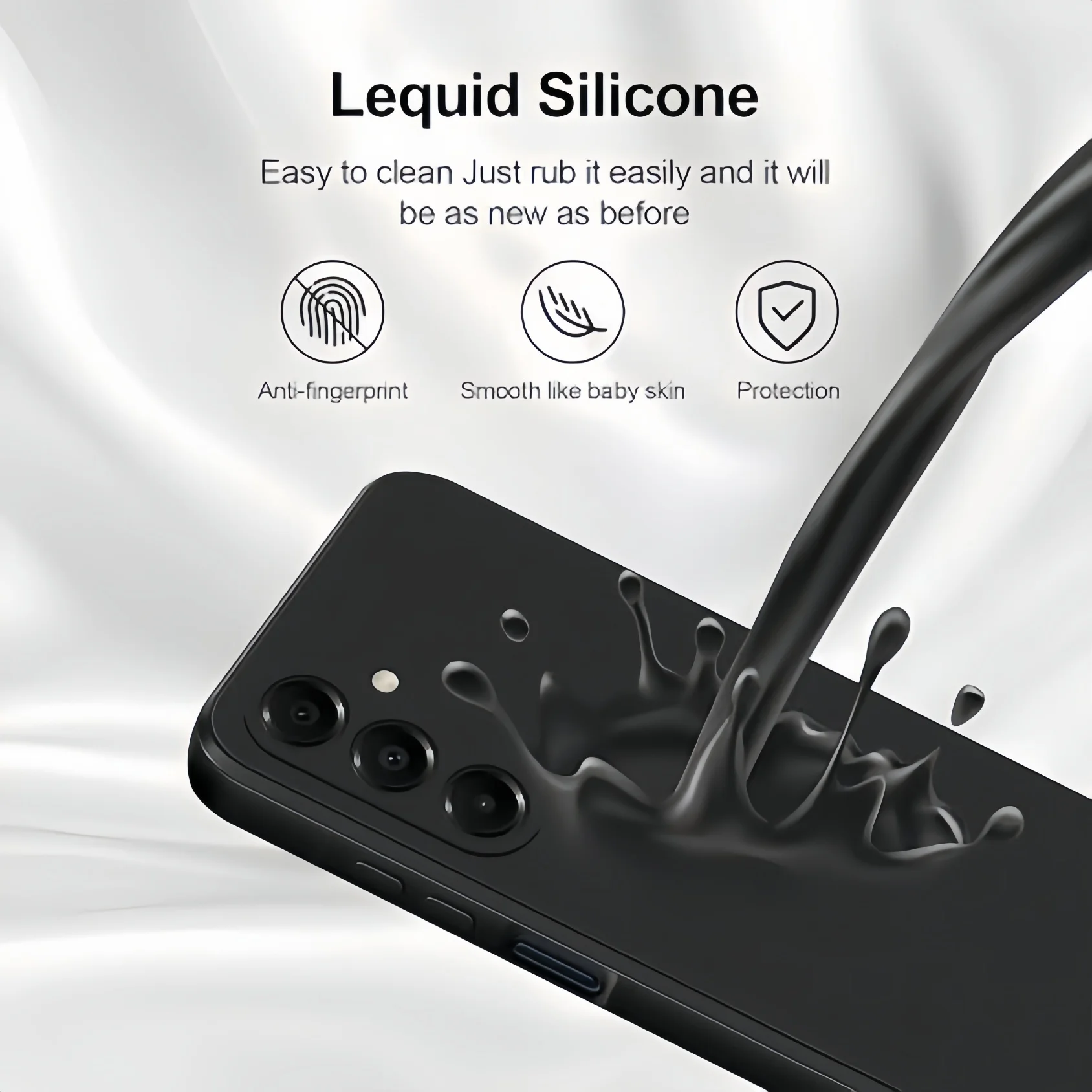 Noble Fashion Shockproof Protective Liquid Silicone Case - Solid Color Design