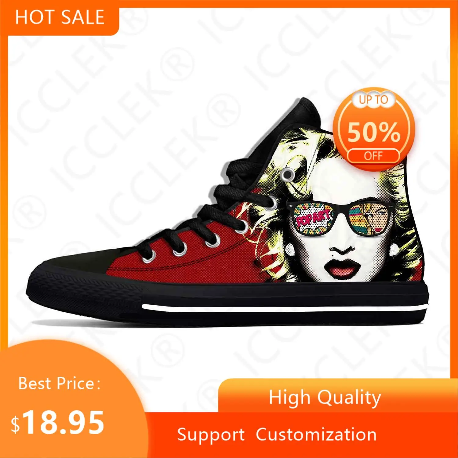 Madonna Pop Music Singer Fashion Funny Popular Casual Cloth Shoes High Top Lightweight Breathable Mens Womens Teenager Sneakers 2
