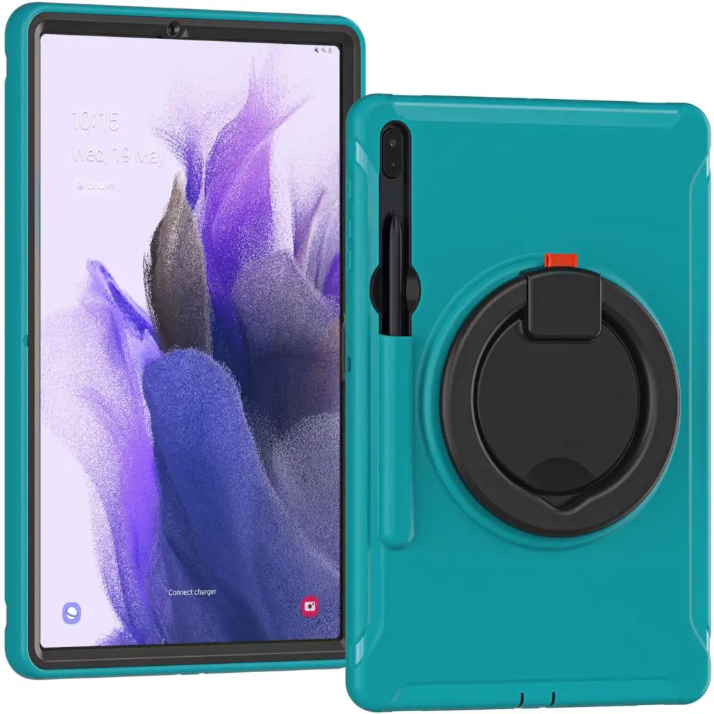 Capa à Prova de Choque para Samsung Galaxy Tab 360 Rotação Mão Anel Stand Kids Shockproof Case s9 Ultra Sm-x910 s6 s7 s8 fe Plus Sm-x810 Sm-x610 - Imagem 4
