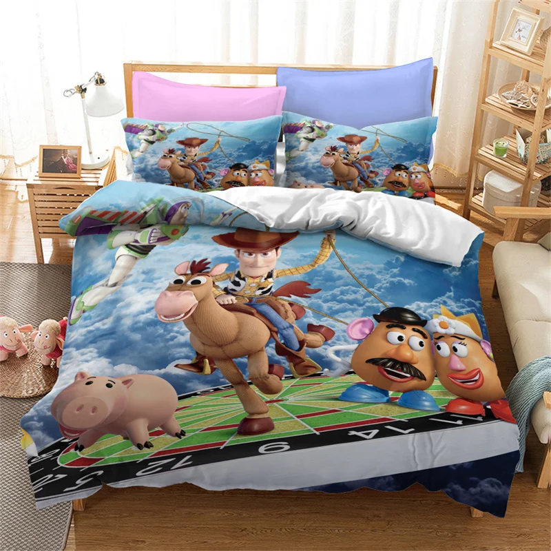 Disney Cartoon Toy Story Buzz Lightyear Bedding Set Duvet Cover For Kids Boy Bedroom Decora Single Double Twin Full Queen Size