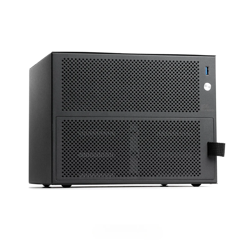 6베이 NAS 섀시는 ITX 마더보드, FLEX 소형 1U 전원 공급 장치, 라디에이터 높이 제한 70mm, DIY 데스크탑 스토리지 서버를 지원합니다.