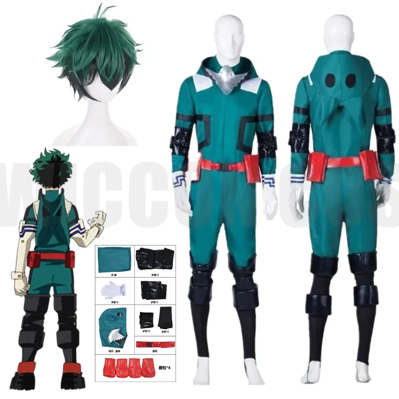 

Midoriya Izuku Cosplay Costume My Hero Academia Carnival Uniform Wig Anime Halloween Costumes Men Deku