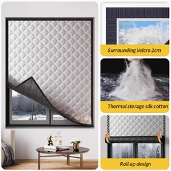 Winter Warm Insulated Curtains - Windproof, Cold-Proof, Soundproof, and Light Blocking - Height 160cm (Width 80cm)