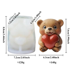 Cozy Bear Hug Silicone Candle Mold for DIY Crafting and Home Decor (E)