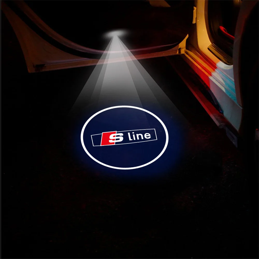1/2/4PCS Car Door Welcome Light Led HD Projector Lamp For Audi SLINE A3 A4 B8 QUTTRO 8P 8V A6 C7 A5 Q5 B7 B6 B9 RS Q3 Q7 S3 S4
