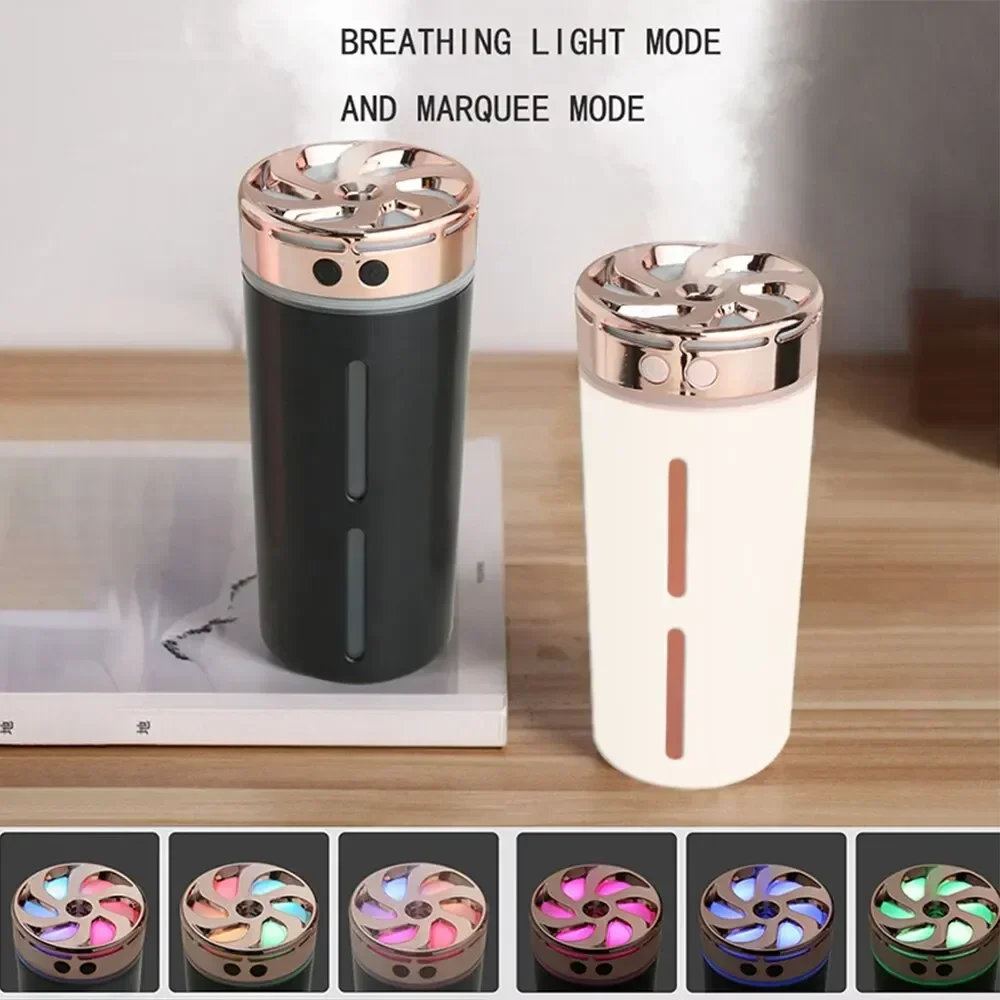 LED Night LightPortable Car Humidifier with Colorful and Aromatherapy Function USB Plug-In Mode Suitable for Car and Home