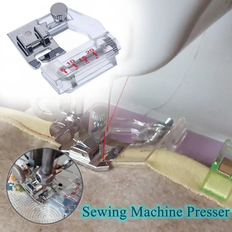 Sewing Machine Presser Foot Bias Cloth Binder Stitch OverLock Zipper Ruler Parts Home Essentials Industrial Sewing Supplies