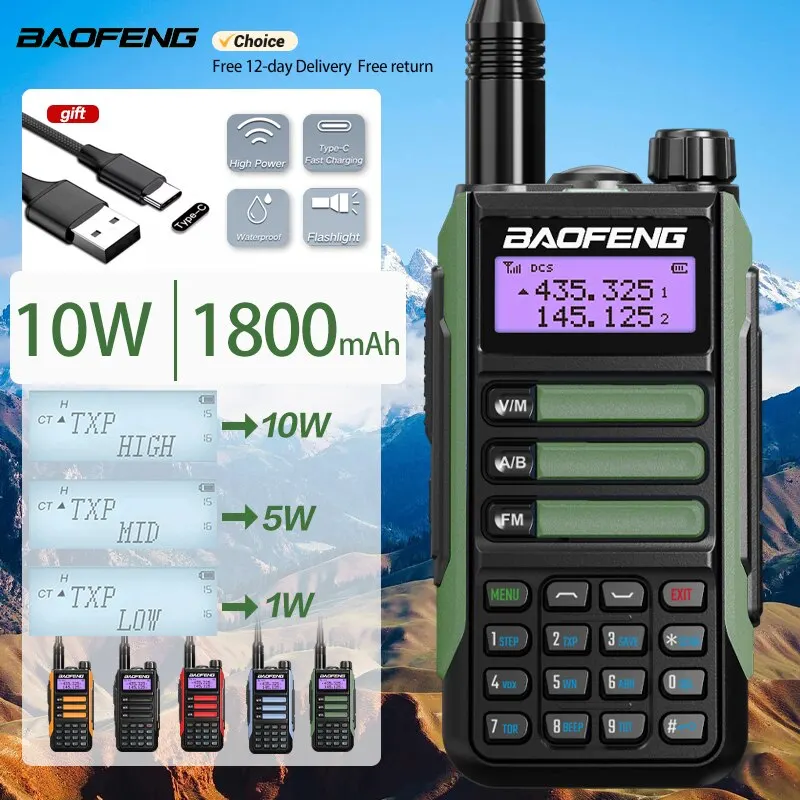 Baofeng UV16Pro V2 50KM CB Ham Radio Station Two Way Amateur VHF