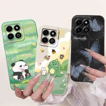 For Huawei Honor X6b Casing Luxury Panda Painted Cover Soft Slim Phone Case For Honor X6  X6A  X6b 4G Back Cover Bumper