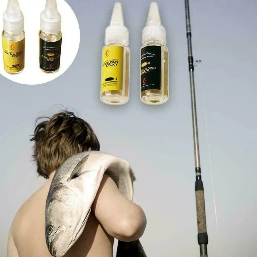 2Pcs DIY Fishing Tools Repair Epoxy Resin AB Glue For Fishing Rods Transparent Twine Rod Paint Accessories