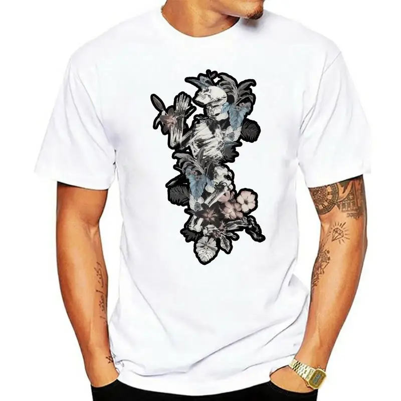 

Religion Clothing Men's T-Shirt Flower Skeleton 19BHFF02 Black New