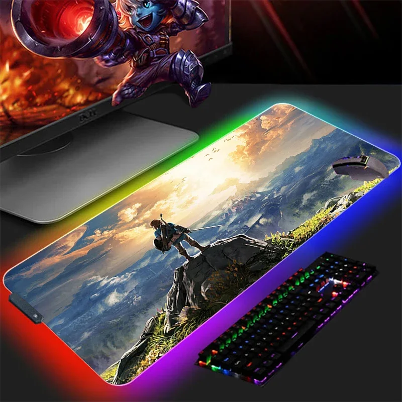 

Mousepad Rgb Mouse Pad Gamer Z-zelda Keyboard Desk Accessories Pc Cabinet Mat Mats Gaming Xxl Anime Carpet Large Computer Speed