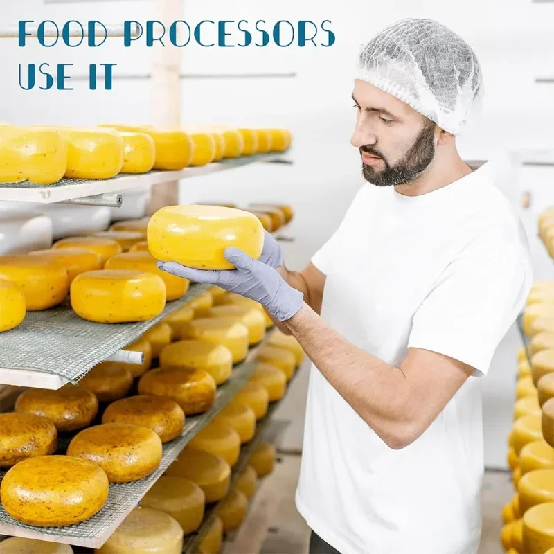Disposable Hair Cap 100-50pcs Non Woven Fabric Head Cover Disposable Stretch Net Hair Hat Bouffant Caps Cooking Dust Strip Hat For Kitchen Bathroom