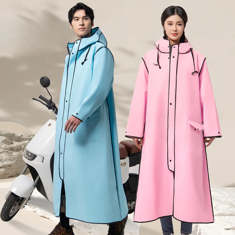 Thickened Raincoat Full Length Double Brim Poncho Summer Outdoor Backpack Riding Poncho Impermeable Motociclista Motorcycle Raincoat