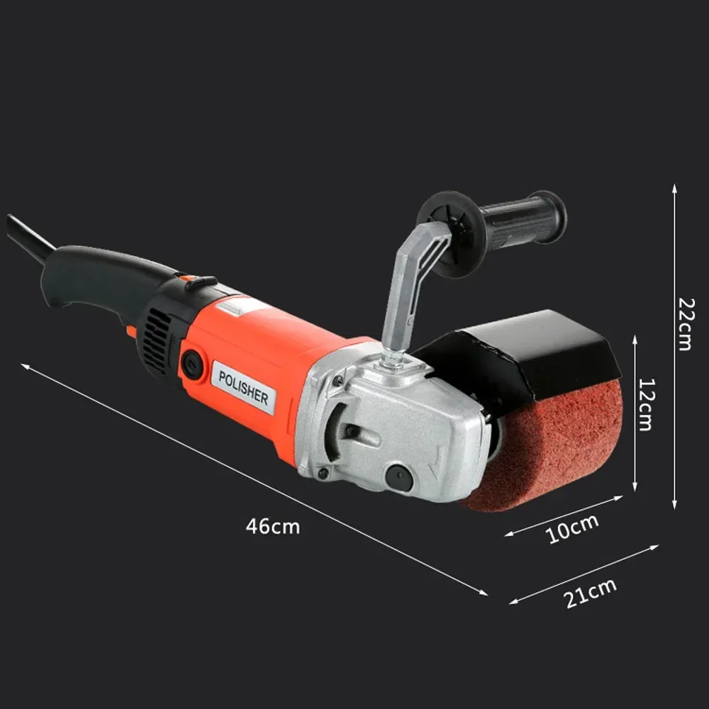 Burnishing Polishing Machine Handheld Wheel Polisher Sander Wire Drawing Machine for Steel Metal Wood 110V 1400W 8 Speed Adjust