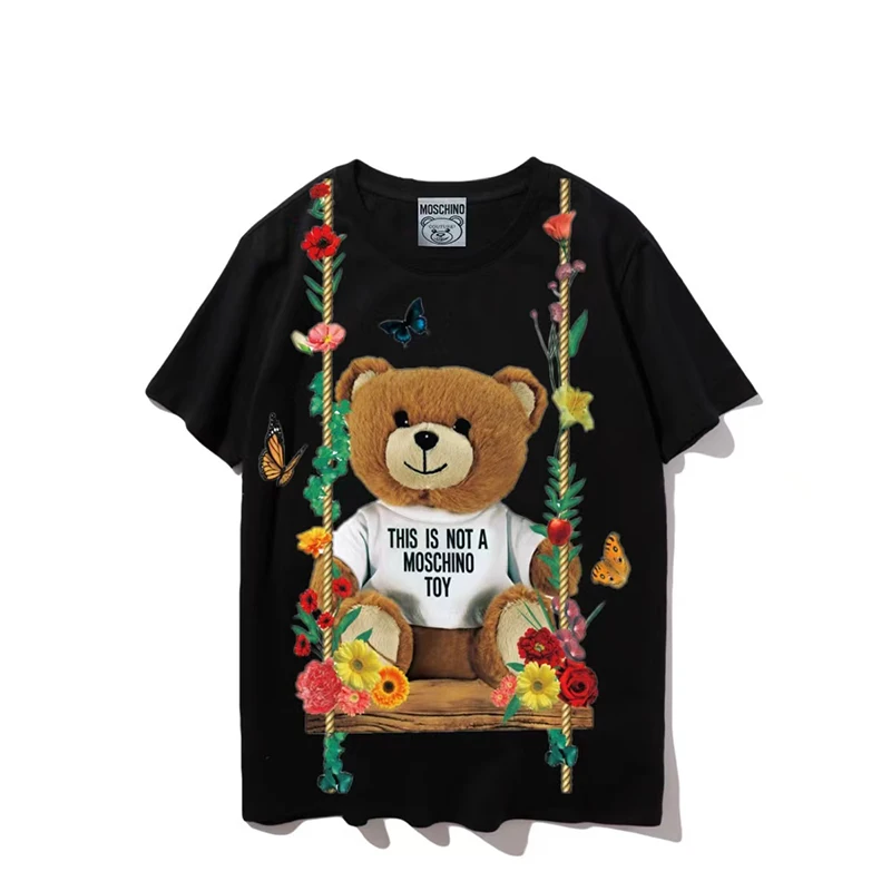 Men's Cotton Short Sleeve T-shirt Male Bear Top