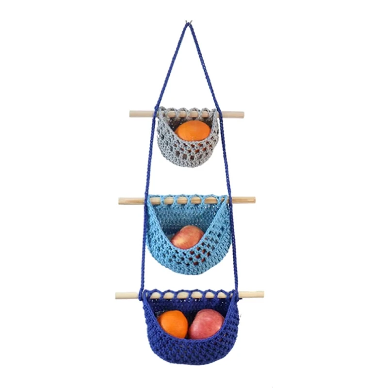 

1 PCS Hanging Fruit Basket 3 Tier Over The Door Organizer For Kitchen, Wall Hanging Decor