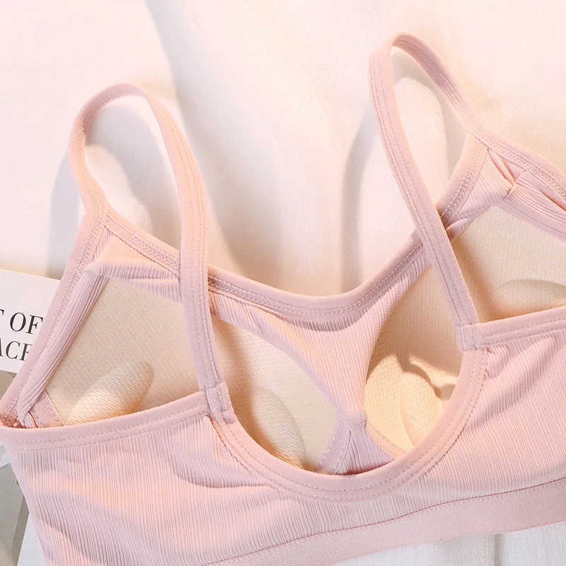 Women Lingerie Bra Chest Binder Back Strap Bra Fixing Cup Mask Vest Underlay Integrated Anti Walking Light Wrapping Chest
