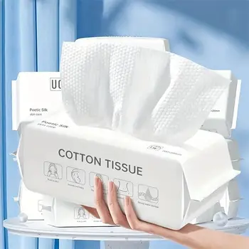 Salviette detergenti per il viso ultra morbide, delicate ed efficaci da 100 pezzi: a doppio uso, asciutte e bagnate, estraibili, senza alcol, non profumate