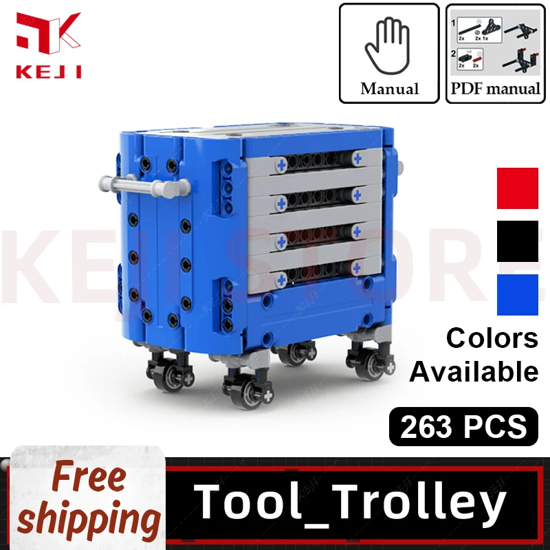 Keji Hand Trolley Service Tool Cart Accessorio Adatto Per Noi Semi Truck Building Blocks Kit Di Mattoni Giocattoli Semplici Regalo Per Ragazzi