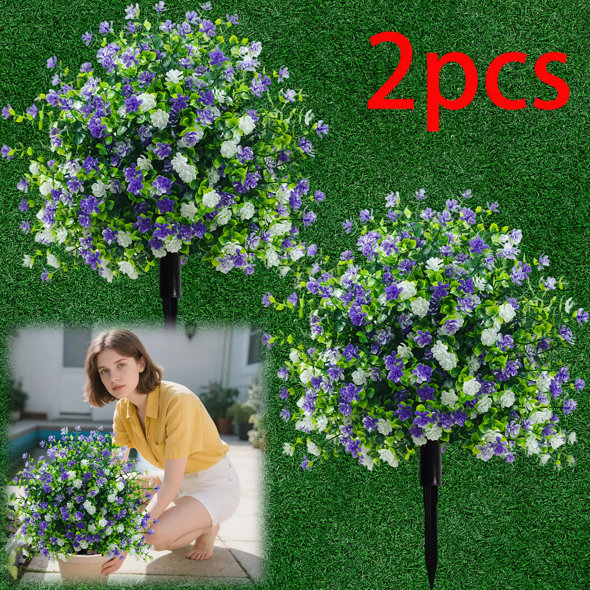 Artificial Camellia Topiary Set 3