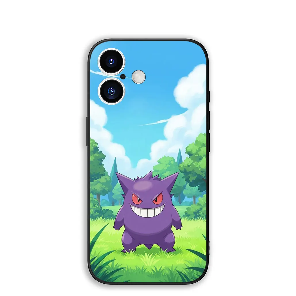 Soft Cover Phone Case with P-Pikachus and Gengar Design