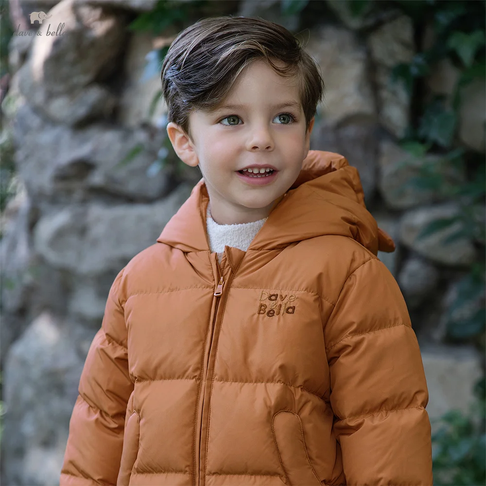Dave Bella Children Boys Girls Tops Parka Winter Print Cotton Duck