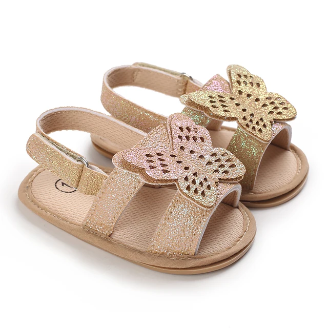 Baby Walking Shoes Golden Baby First Walkers Shoes Gold Princess Shoes Comfortable Soft Soled Non Slip Walking Shoes Pre-Walkers C-748 golden