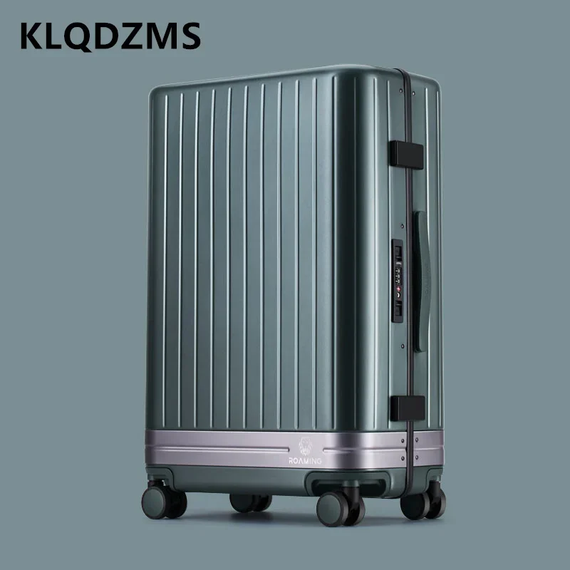 KLQDZMS Rolling Luggage 20"24"26 Inch Aluminum Frame Boarding Box PC Cart Case Cart Style Travel Bag with Wheels Suitcase