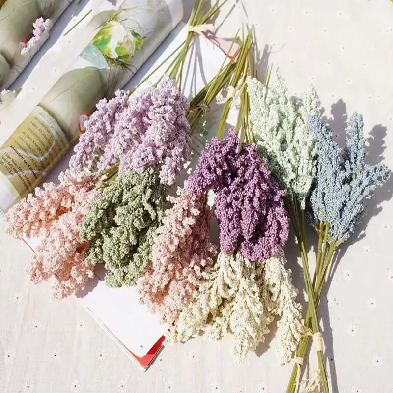 Exquisite Lavender Vase with Artificial Flowers for Home and Event Decoration