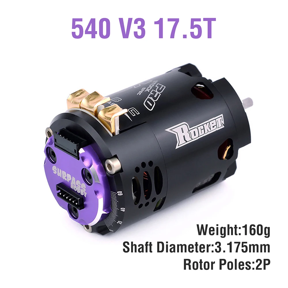 Surpass Hobby Rocket 540 V3 Brushless Motor 5.5T 6.5T 8.5T 10.5T 13.5T 21.5T For Modified Competition 1/10 1/12 F1 RC Drift Car