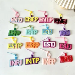 Creative MBTI Character Keychain For Bag Pendant Fashion Korean Style Letters Pendant Accessories 16 Styles MBTI Key Chain 2024