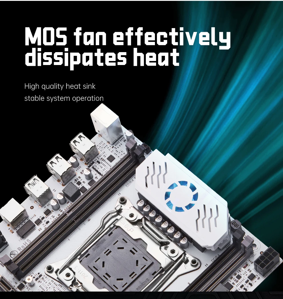 Description Picture 6 of itemQIYIDA X99 Motherboard set LGA 2011-3 Xeon E5 2680 V4 CPU DDR4 8GBx2PCS=16GB NVME NGFF M.2 SATA3.0 USB3.0 X99 C612chip