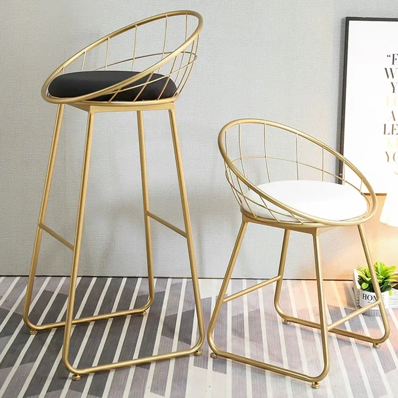 Dining Lounge Bar Chairs Simple Luxury Metal Trendy Bar Stool Ottomans Taburetes Para Barra De Cocina Restaurant Furniture