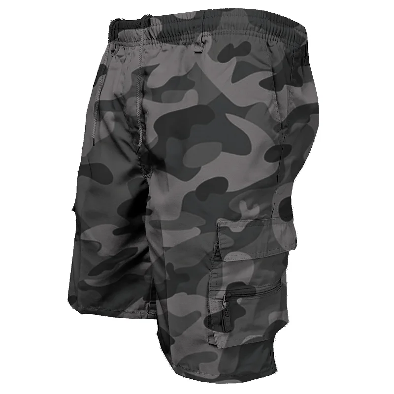 Fashion Men's Cargo Shorts Mens Tactical Short Pants Casual Big Pocket Sports Slacks Cargo Panels Trousers Plus Size for Male 2