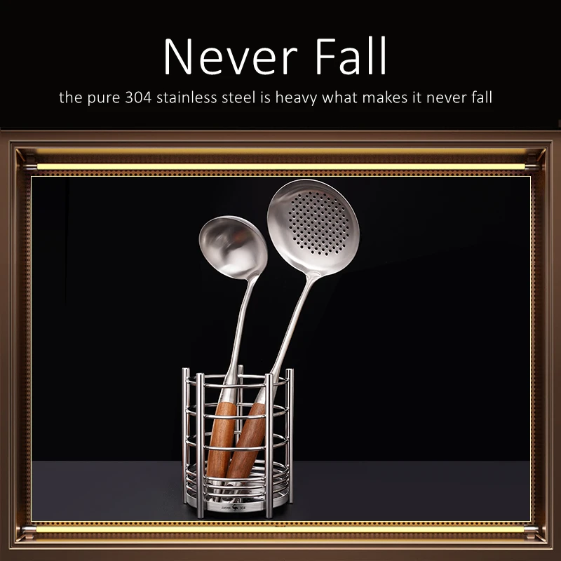 LFGB Certification 304 Stainless Steel Flatware and Cookware Holder Argon Arc Welding Well-ventilated Chopsticks Container