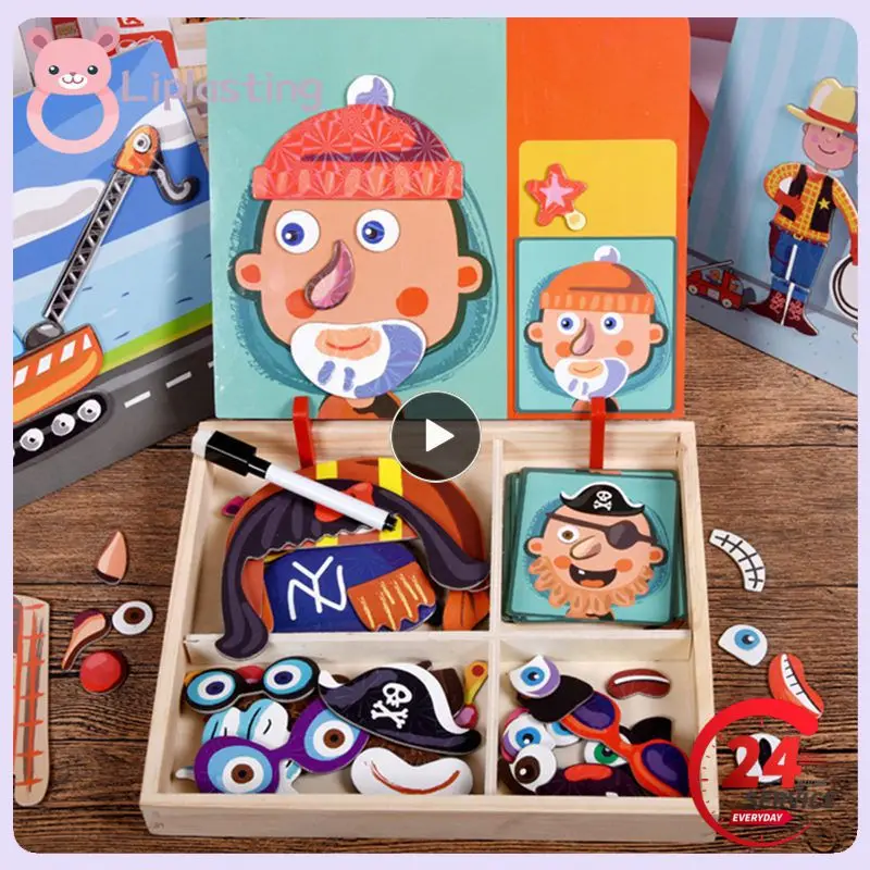 Children's Fun Early Education Puzzle Magnet Book Scenario Magnetic Stickers Toys For Kids