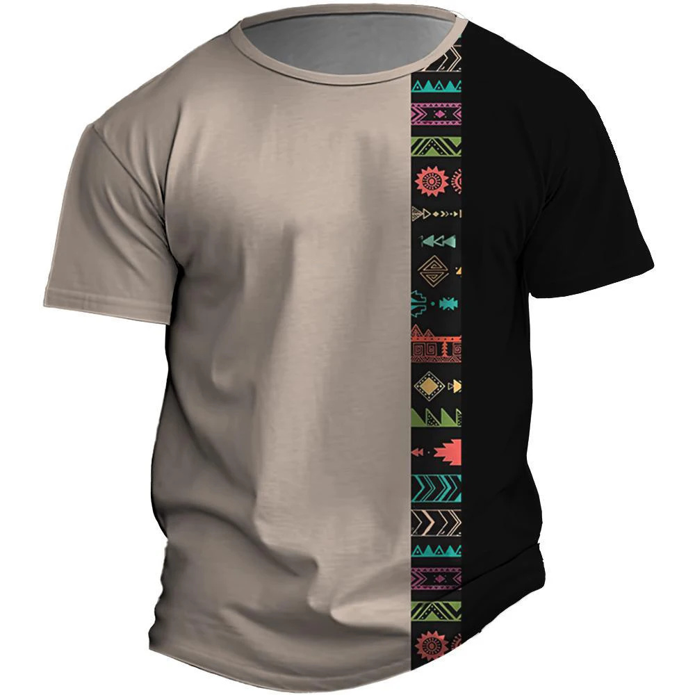 Ethnic Pattern 3D Print T Shirt Casual Short Sleeve Tops