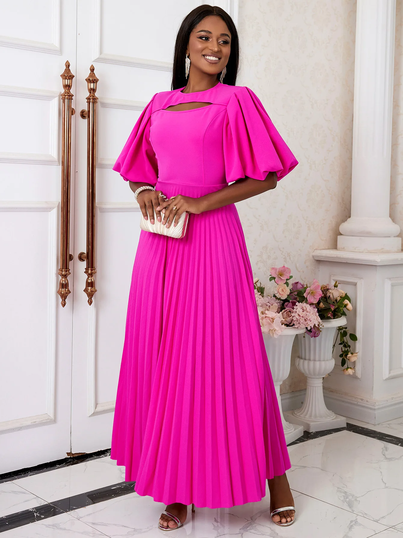 Kleid pink plissee Clearance