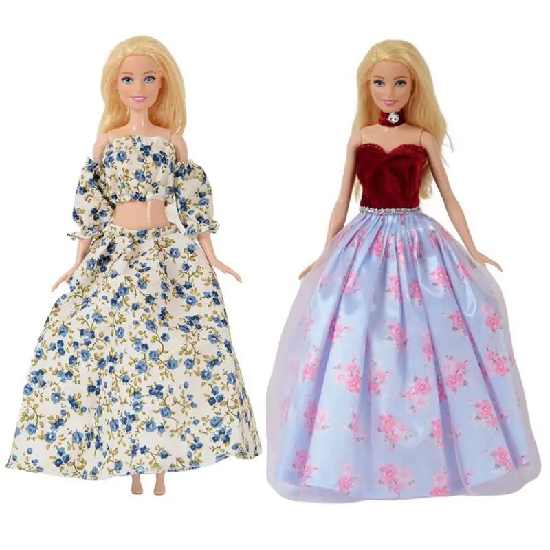 Fashion Doll Dress 6 Style/Lot Kids Toys Christmas Present Outfit Clothes Miniature Accessories For Barbie DIY Kids Toys Gifts