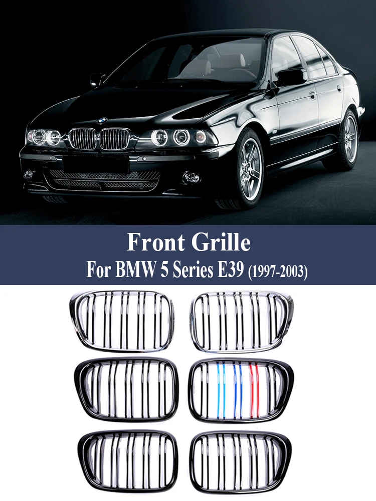 

Front Center Matte black Wide Kidney Hood Grille Grill For BMW 5 Series E39 525 528 530 535 M5 1997-2003