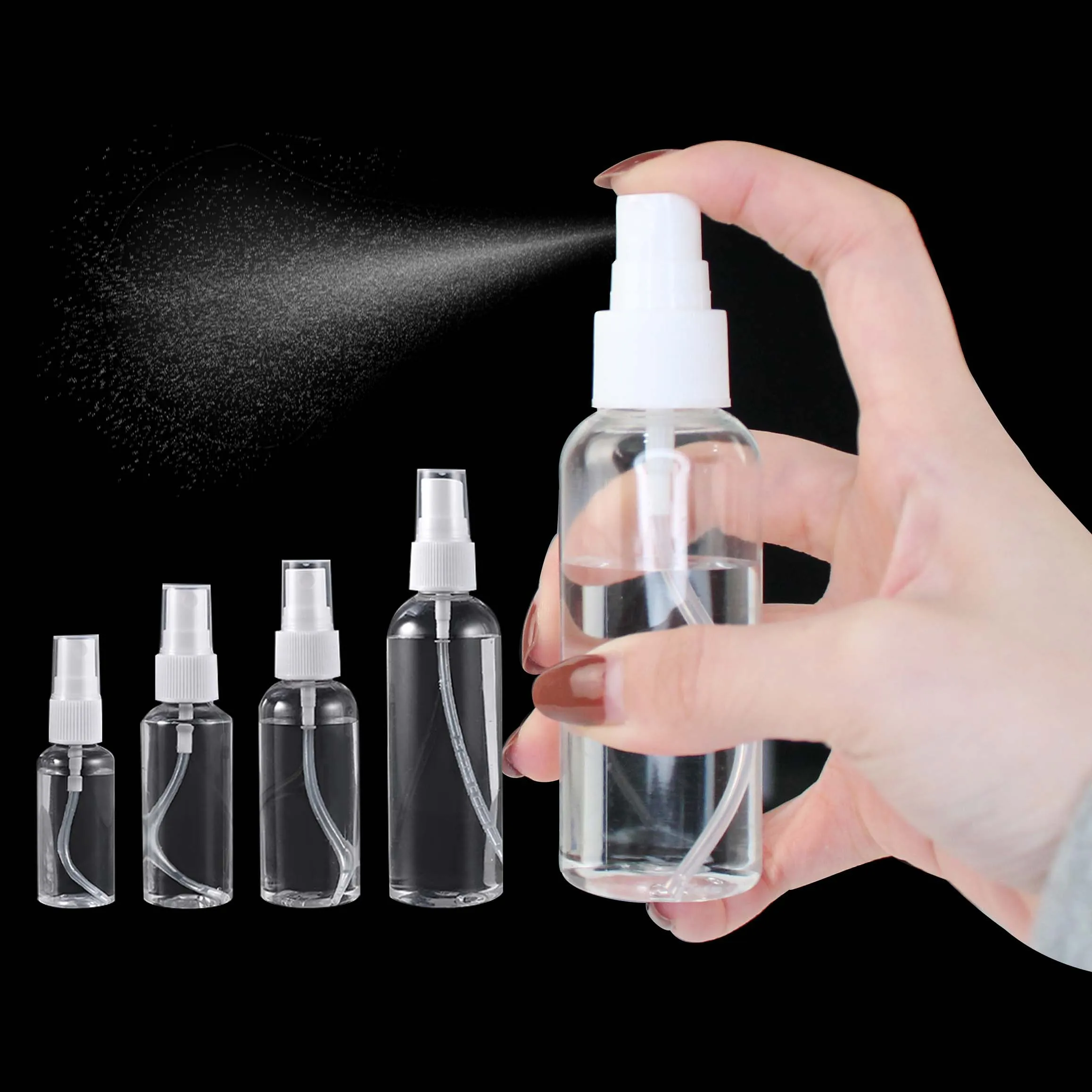 

20/30/50/100ml Mini Empty Mist Spray Bottle Refillable Transparent Plastic Perfume Atomizer Portable Bottle Travel Accessories