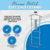 Kings Brand Furniture - Lebedev Metal Suit Valet Stand, Clothes Rack, Chrome 3