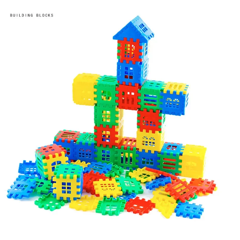 100/160PCS Plastic Building Blocks Bricks Toy For Baby Kids Funny Educational Colorful House Block Toys Children Christmas Gift