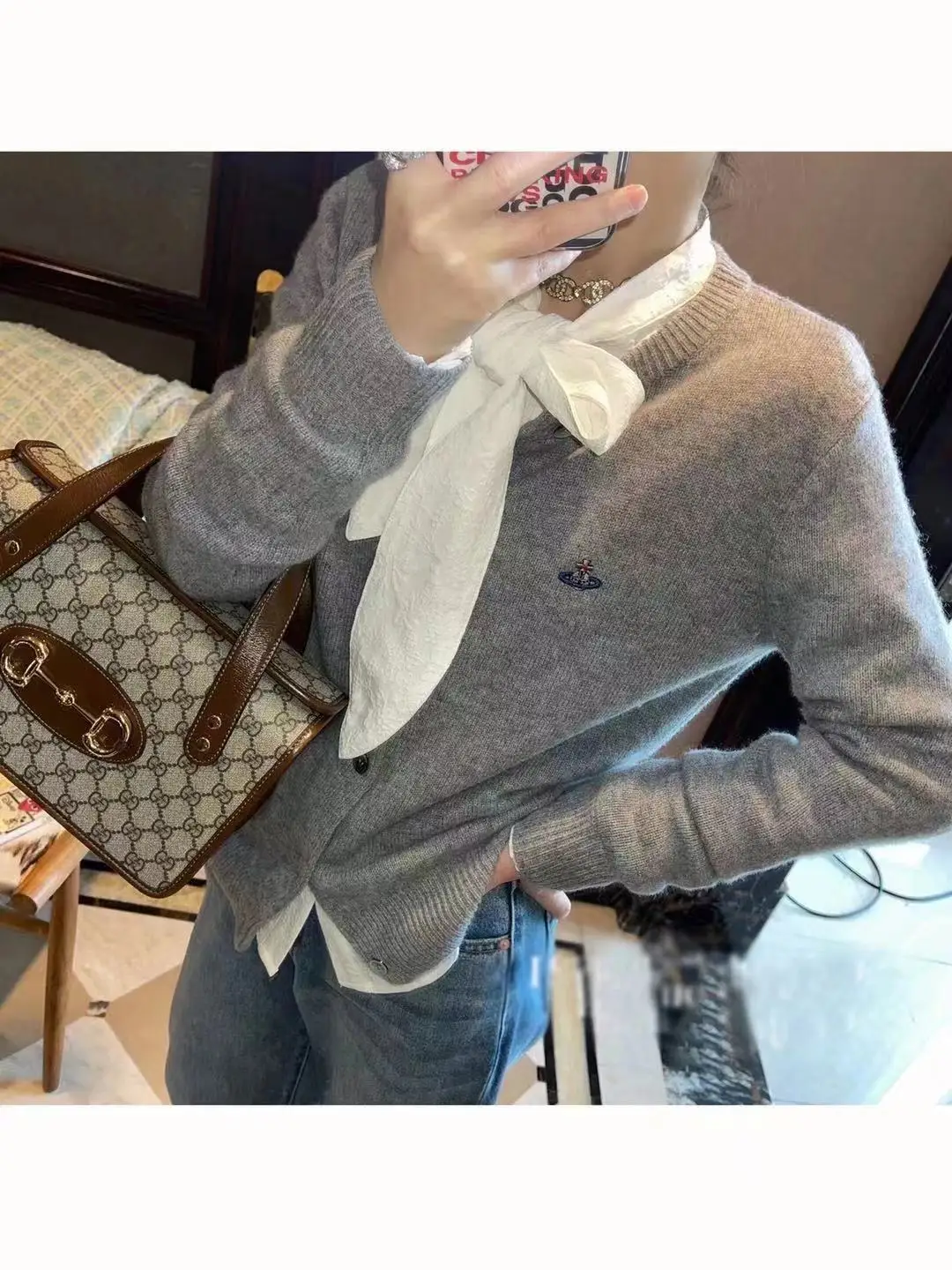 여성용 O-넥 자수 캐시미어 가디건, 한국 버전, 인기 패션, 가을 및 겨울, 패션 상의, 신상