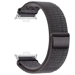 Breathable Embroidery Nylon Loop Sport Bracelet Strap for Mi Band 9Pro 8Pro (Grey blue-S)